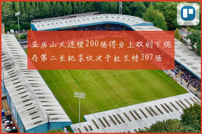 亚历山大连续200场得分上双创下现存第二长纪录仅次于杜兰特307场