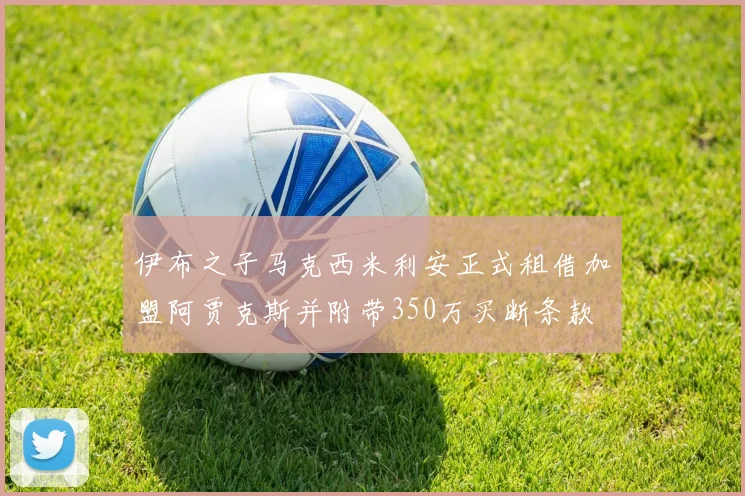 伊布之子马克西米利安正式租借加盟阿贾克斯并附带350万买断条款